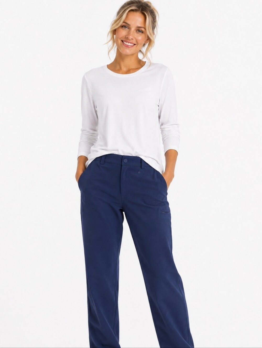 NWOT Eddie Bauer Women Wide-Leg Utility Pants in Navy( Sz:16)